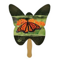 Digital Butterfly Fast Fan w/ Wooden Handle & Front Imprint (1 Day)